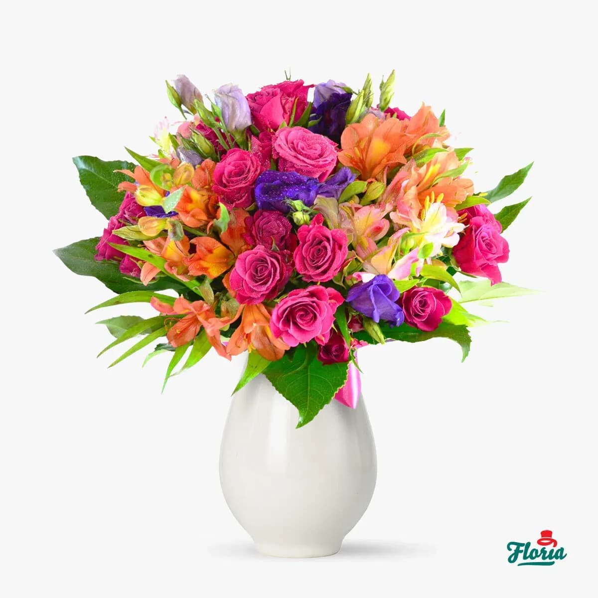 Buchet personalizat de flori cu sclipiri de rubin