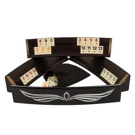 Joc Remi - Rummy de LUX din lemn masiv pe semirotund 4610.SLV