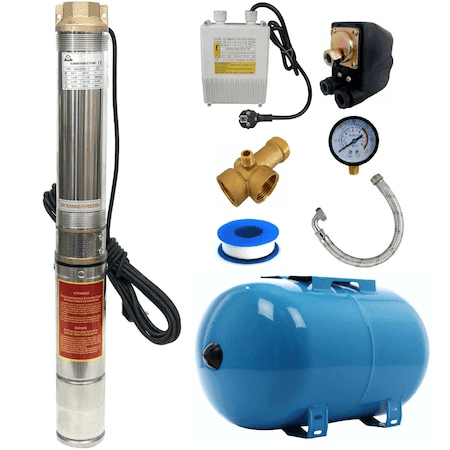 Kit Hidrofor 50L cu pompă apă submersibilă multietajată