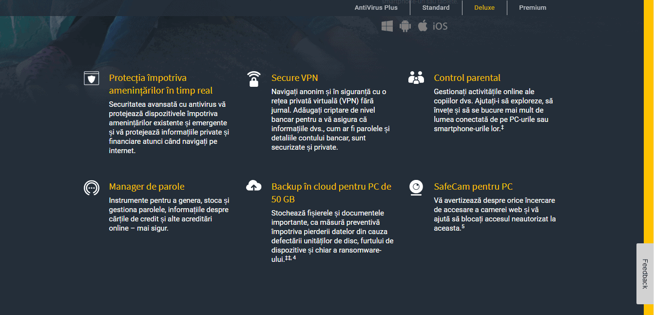 Norton Antivirus 360 Deluxe Caracteristicile produsului
