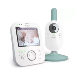 Sisteme de monitorizare video pentru copii Monitor video digital pentru copii Philips Baby, Ecran 3.5, Raza Actiune 0-300 m, Mod Vibratii, Mod Vorbire, Monitorizare Temperatura, Indicatoare LED, Alb